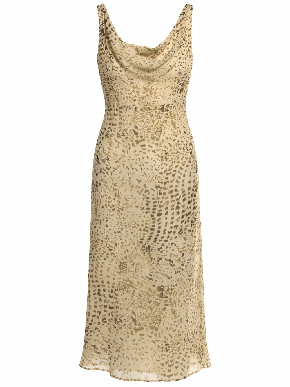 Max Mara Pura Seta Silk Dress Women’s 8 Cowl Neck Animal Print Midi